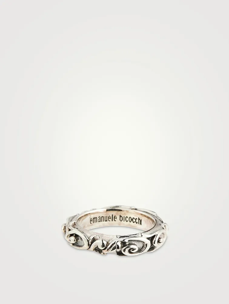 Silver Arabesque Band Ring