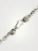 Silver Chain Necklace With Skulls