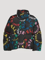 Puffer Jacket Circular Logo Print