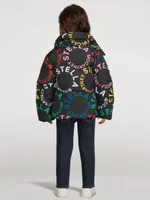 Puffer Jacket Circular Logo Print