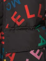 Puffer Jacket Circular Logo Print