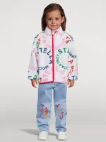 Fleece Jacket Circular Logo Print