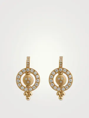 18K Gold Orbit Earrings With Diamonds