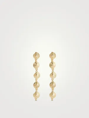 18K Gold Spiral Multi-Drop Earrings