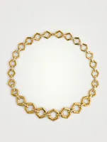 18K Gold Beehive Link Necklace