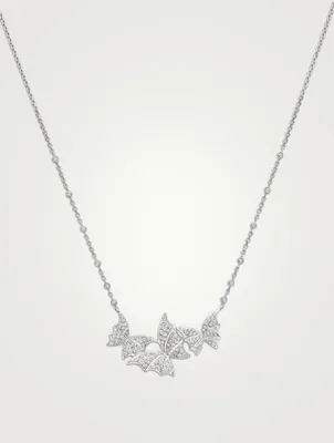 Fly By Night 18K White Gold Nocturnal Murmur Pave Necklace With Diamonds