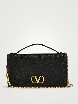 VLOGO Leather Crossbody Chain Wallet