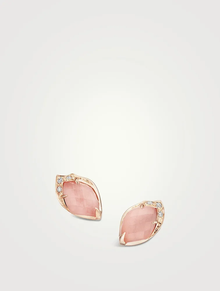LMLMN 18K Rose Gold Crystal Haze Earrings With Diamonds