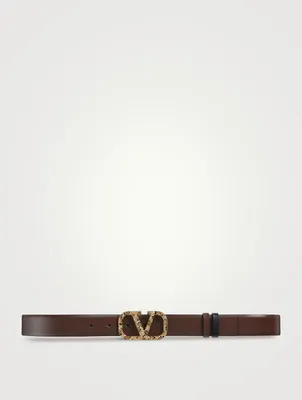 Crystal VLOGO Leather Belt