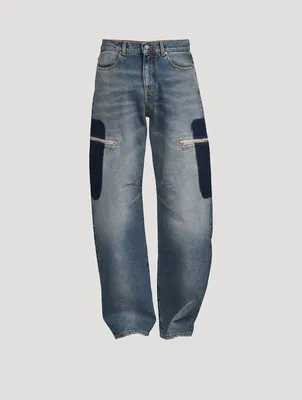 Reserve Dye Tapered-Leg Jeans