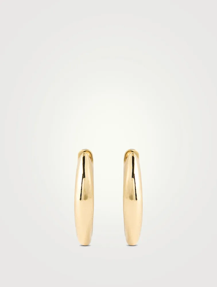 Mini 14K Gold Dome Huggie Hoop Earrings