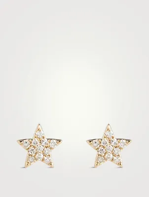 Baby Star Stud Earrings With Diamonds