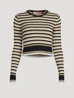 Jacquard Stripe Lurex Wool Sweater