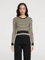 Jacquard Stripe Lurex Wool Sweater