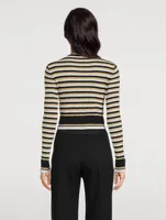 Jacquard Stripe Lurex Wool Sweater