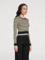 Jacquard Stripe Lurex Wool Sweater