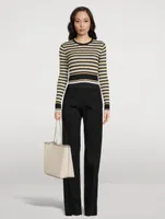Jacquard Stripe Lurex Wool Sweater