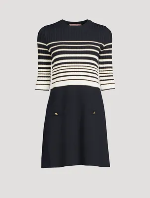 Striped A-Line Mini Dress