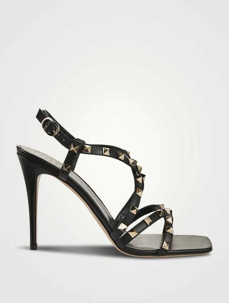 Rockstud Leather Slingback Sandals