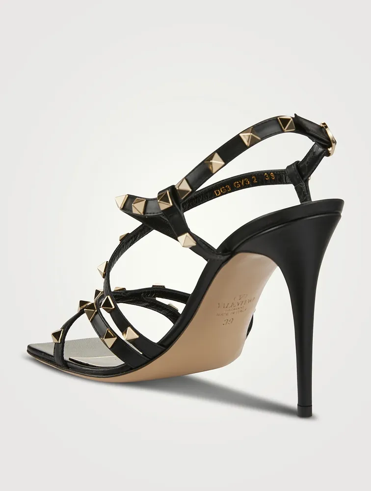 Rockstud Leather Slingback Sandals