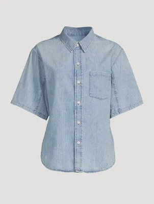 Kayla Short-Sleeve Denim Shirt