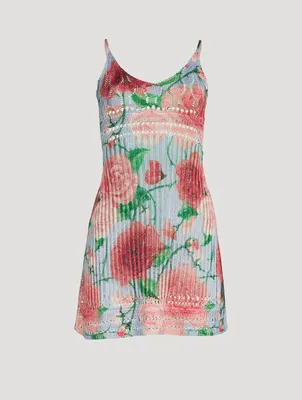 Loewe x Paula’s Ibiza Strappy Mini Dress Rose Print