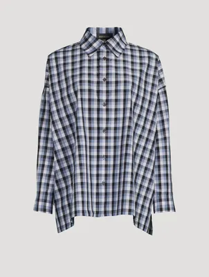 A-Line Cotton Shirt Check Print