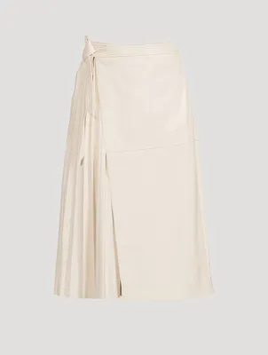 Mar Faux Leather Wrap Skirt