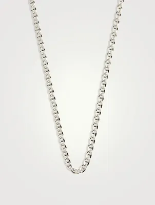 Sterling Silver Bar Curb Chain Necklace