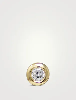 Cléo 14K Gold Round Stud Earring With Diamond