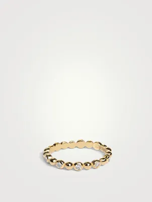 Dew Drop 14K Gold Band With Diamonds