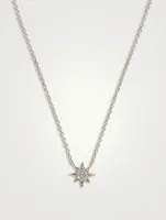 Mini Aztec 14K Gold North Star Necklace With Diamonds