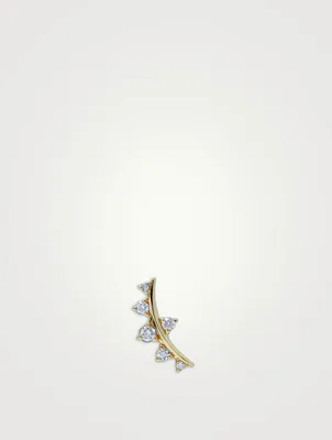 Cléo 14K Gold Smile Right Crawler Earring With Diamonds