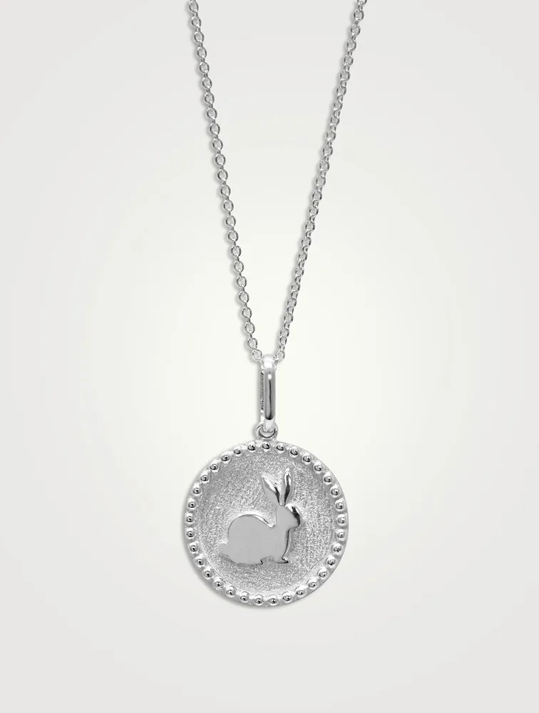Dew Drop 14K Gold Year Of The Rabbit Medallion Necklace
