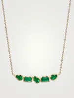 Mélia 14K Gold Linea Bar Necklace With Emerald