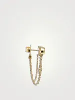 Cléo 14K Jaeda Triple Chain Earrings With White Topaz