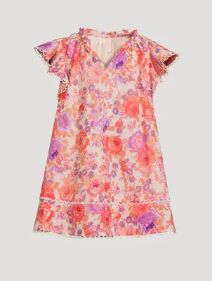 Raie Cotton Flounce Sleeve Dress