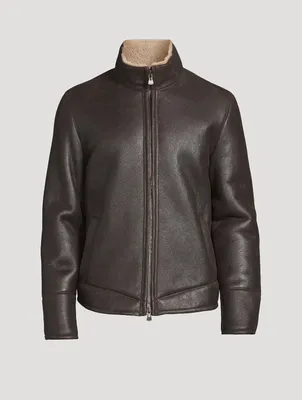 Van Sheepskin Shearling Moto Jacket