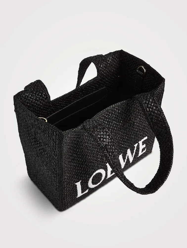 Medium LOEWE Font Tote in raffia