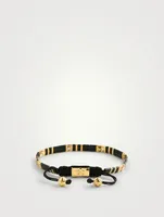 Black And Gold Plated Miyuki Tila Beaded Bracelet