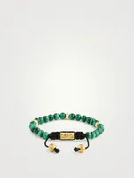 Malachite And Gold Plated Beaded Bracelet