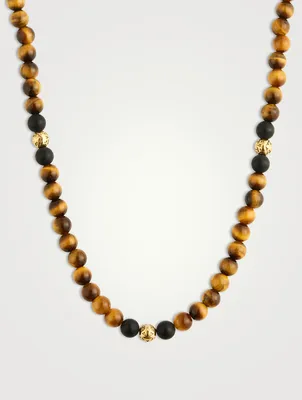 Brown Tiger Eye Beaded Necklace