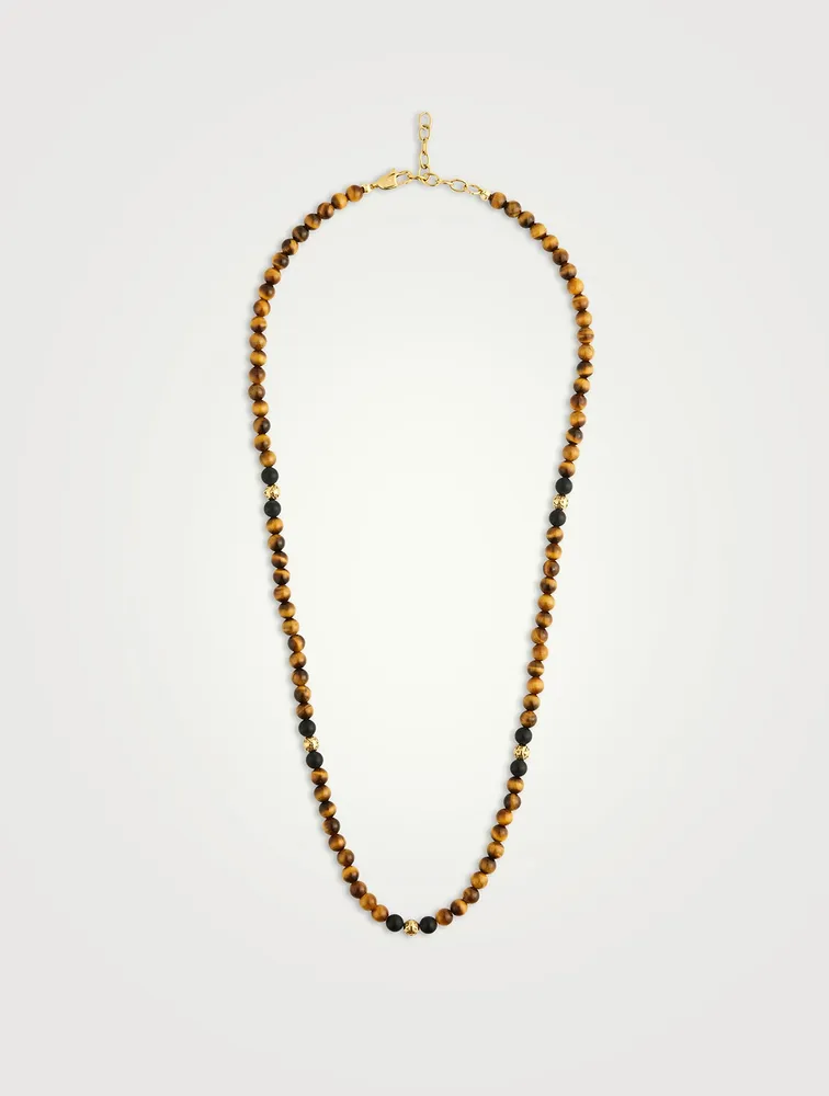 Brown Tiger Eye Beaded Necklace