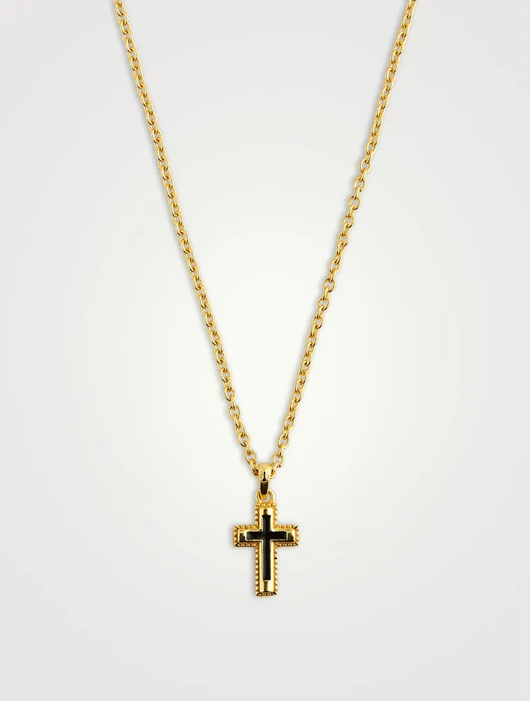 Gold Plated Sterling Silver Mini Cross Necklace