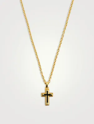 Gold Plated Sterling Silver Mini Cross Necklace