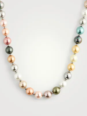 Pearl Silver Panther Lock Necklace