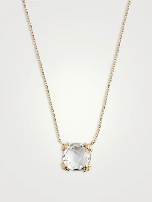 Mini Dew Drop 14K Gold Cluster Necklace With Topaz