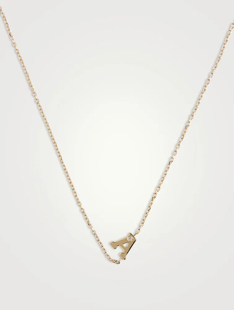 Love Letter 14K Gold Single Diamond A Necklace