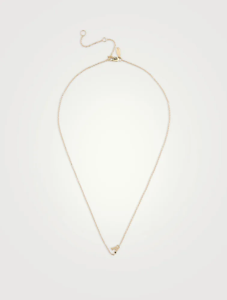 Love Letter 14K Gold Single Diamond A Necklace