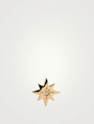 Jac+Jo 14K Gold Icon Starburst Stud Earring With Diamond